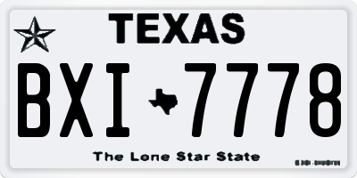 TX license plate BXI7778
