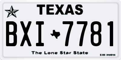 TX license plate BXI7781