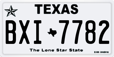 TX license plate BXI7782