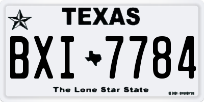 TX license plate BXI7784