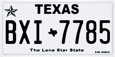 TX license plate BXI7785