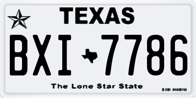 TX license plate BXI7786