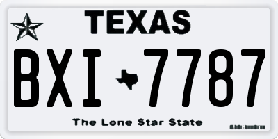 TX license plate BXI7787