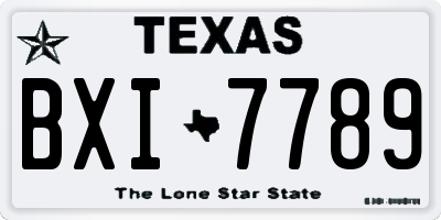 TX license plate BXI7789