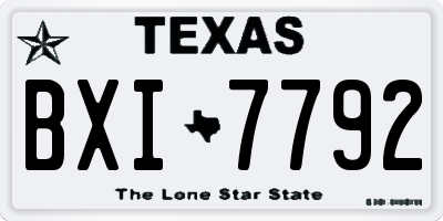 TX license plate BXI7792