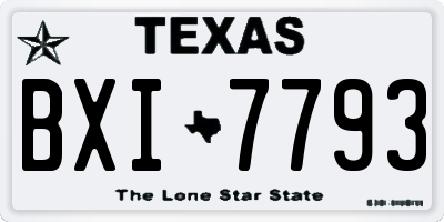 TX license plate BXI7793