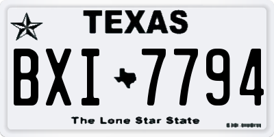 TX license plate BXI7794