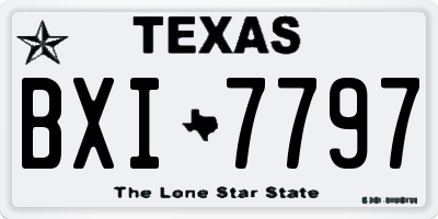 TX license plate BXI7797