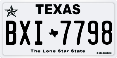 TX license plate BXI7798