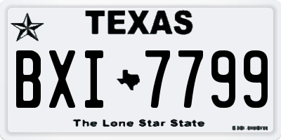 TX license plate BXI7799