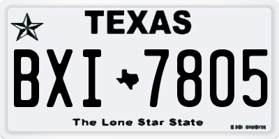 TX license plate BXI7805