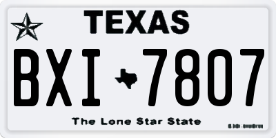 TX license plate BXI7807