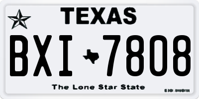 TX license plate BXI7808