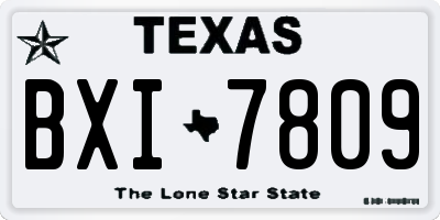 TX license plate BXI7809