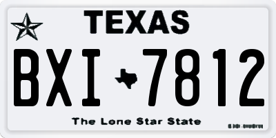 TX license plate BXI7812
