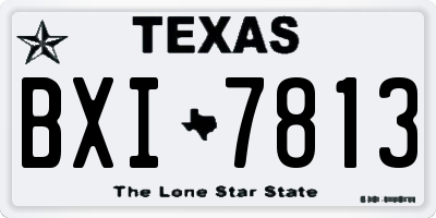 TX license plate BXI7813