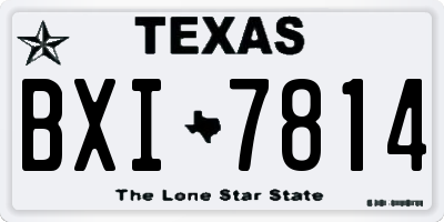 TX license plate BXI7814
