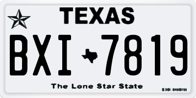 TX license plate BXI7819