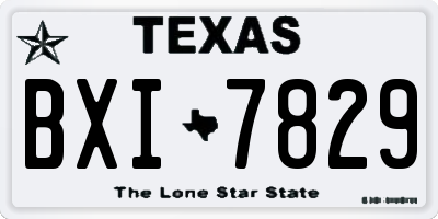 TX license plate BXI7829