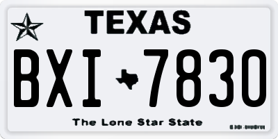 TX license plate BXI7830