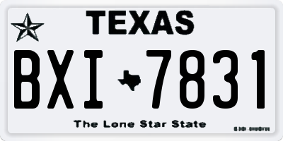 TX license plate BXI7831