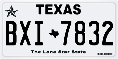 TX license plate BXI7832