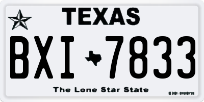 TX license plate BXI7833