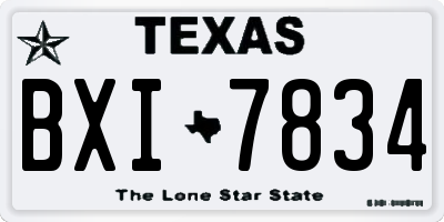 TX license plate BXI7834