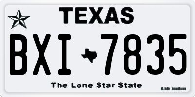 TX license plate BXI7835