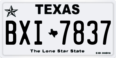 TX license plate BXI7837
