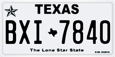 TX license plate BXI7840