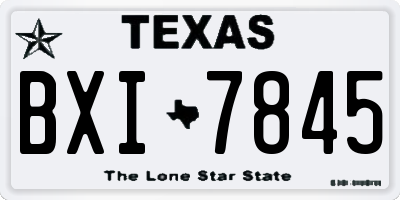 TX license plate BXI7845