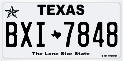 TX license plate BXI7848