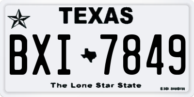 TX license plate BXI7849
