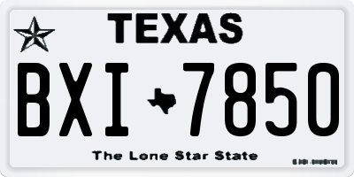 TX license plate BXI7850