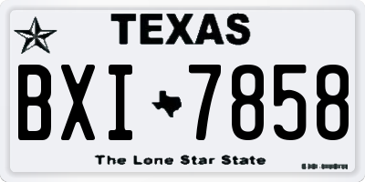 TX license plate BXI7858