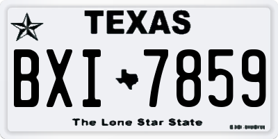 TX license plate BXI7859
