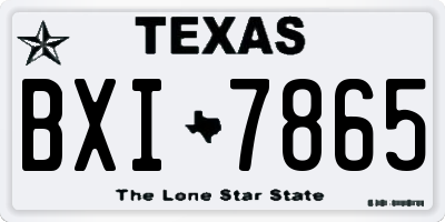 TX license plate BXI7865