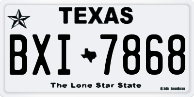 TX license plate BXI7868