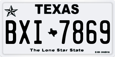 TX license plate BXI7869