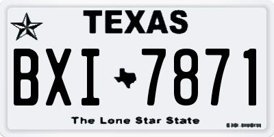 TX license plate BXI7871