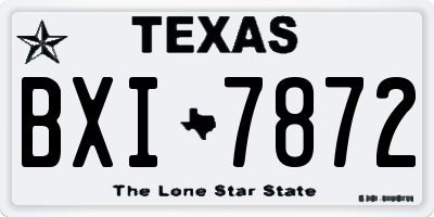 TX license plate BXI7872