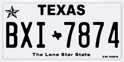 TX license plate BXI7874