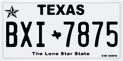 TX license plate BXI7875