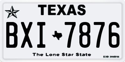 TX license plate BXI7876