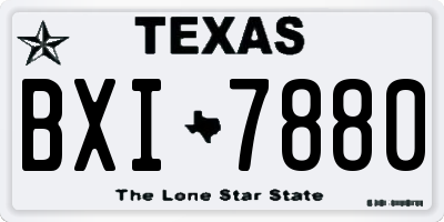 TX license plate BXI7880
