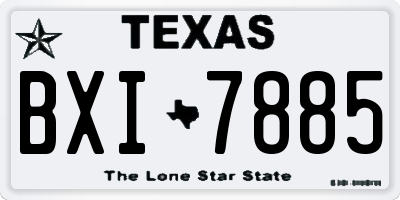 TX license plate BXI7885