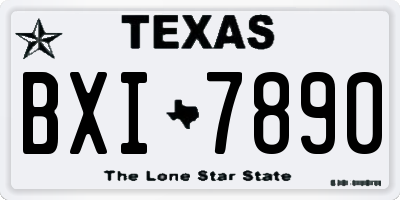 TX license plate BXI7890