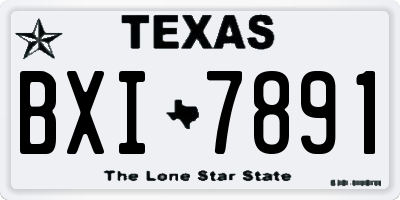 TX license plate BXI7891