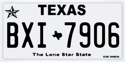 TX license plate BXI7906